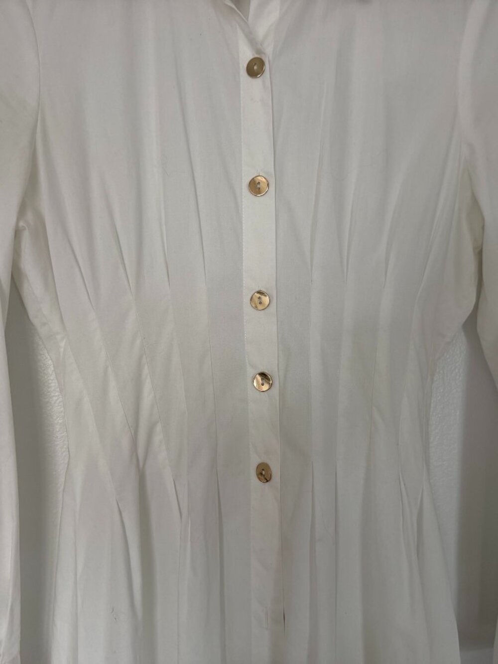 ZARA FITTED WAIST POPLIN DRESS IN WHITE SIZE SMALL - Picture 9 of 9